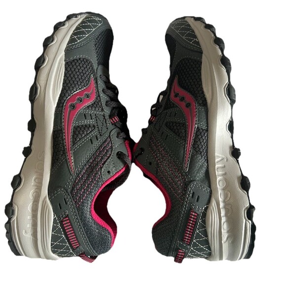 Saucony Womens 8.5 Grid Raptor TR 2 S15427-5 Gray Pink Running Shoes Sneakers - Picture 9 of 12